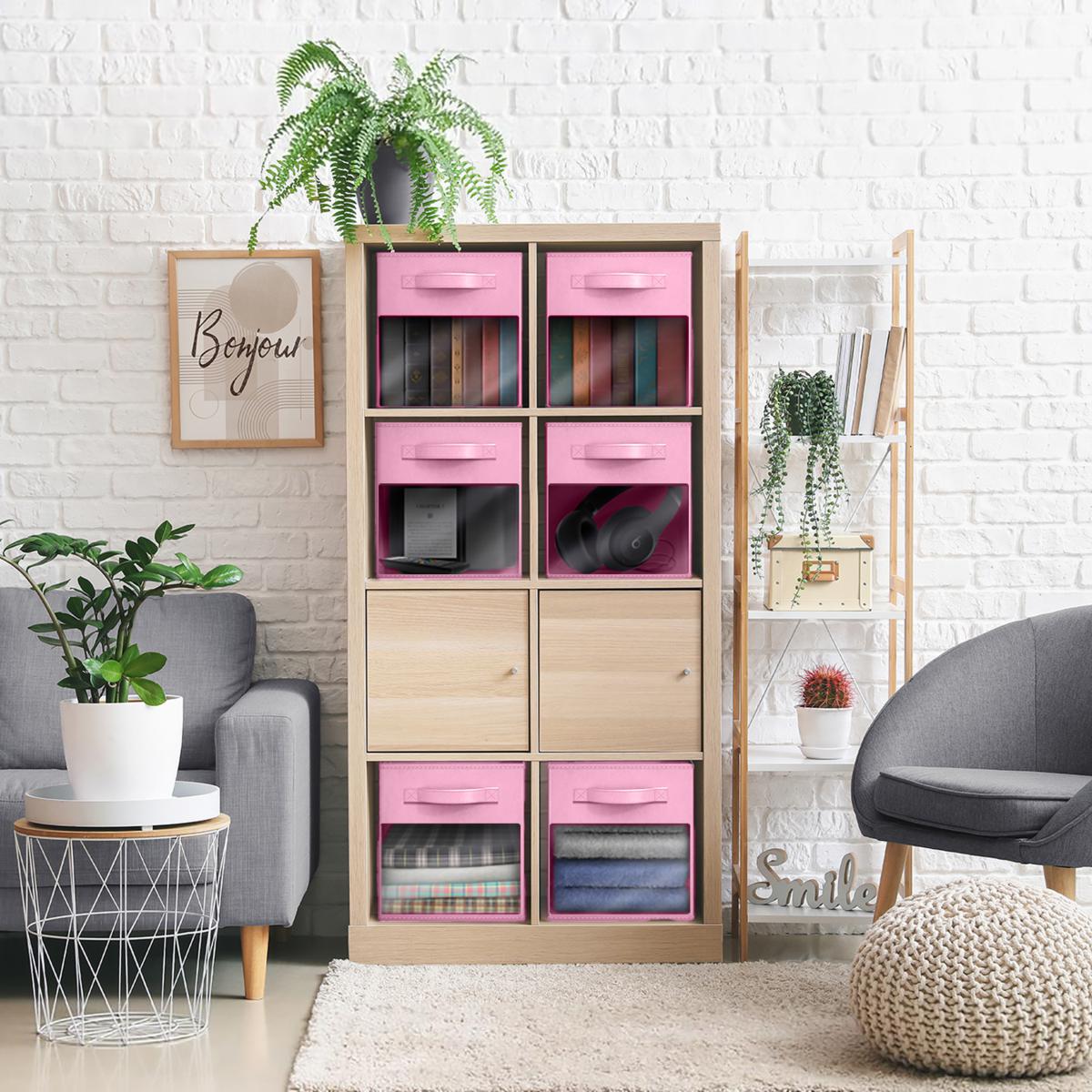 Foldable Storage Cube Bins 6-Pack with Clear Window | HSN