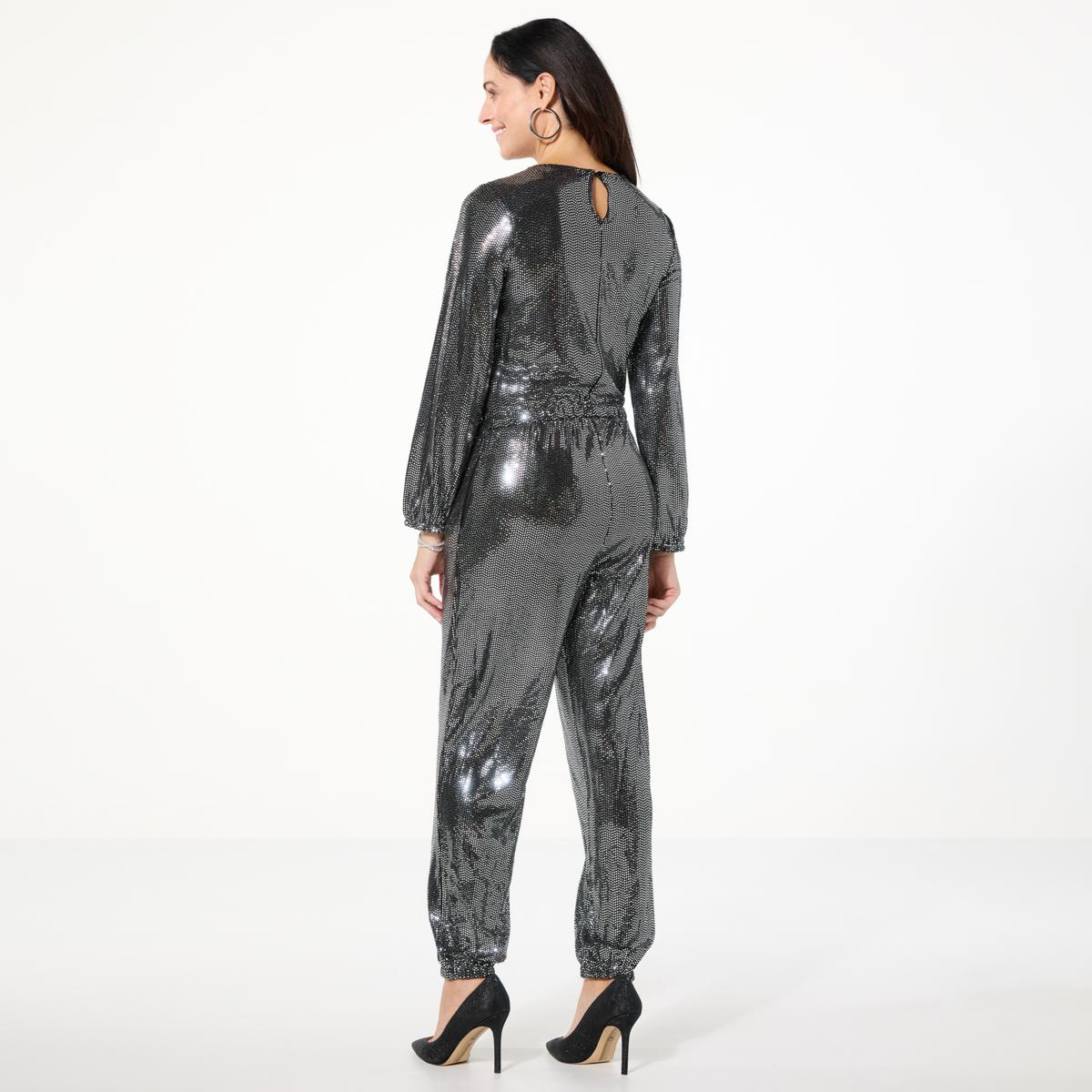 G by Giuliana Black Label Long Sleeve Jogger Jumpsuit