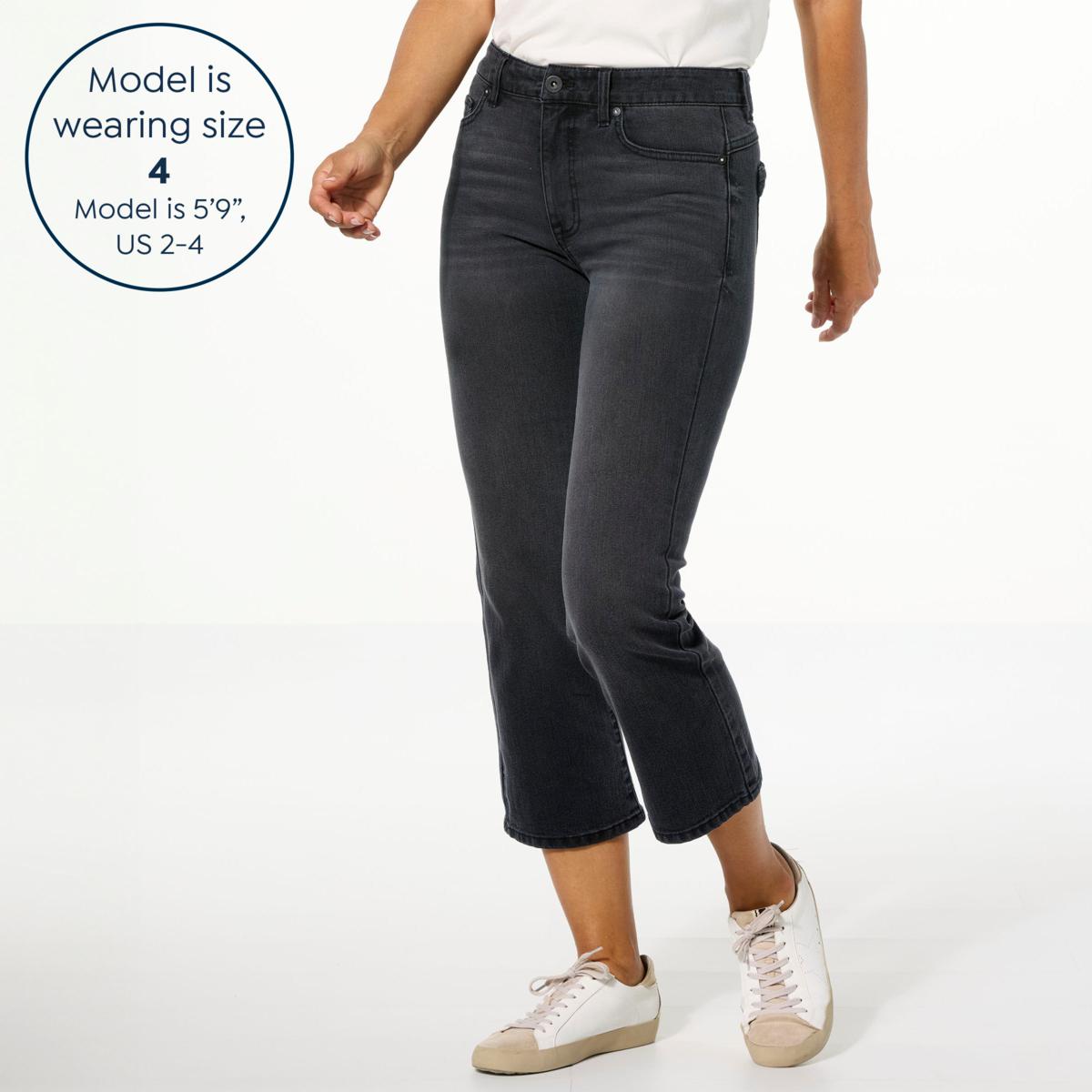 G by Giuliana Black Label Mid-Rise EcoChic Denim Kick Crop