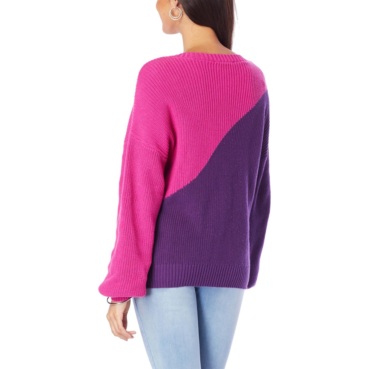 G by Giuliana Crochet Knit Colorblock Sweater