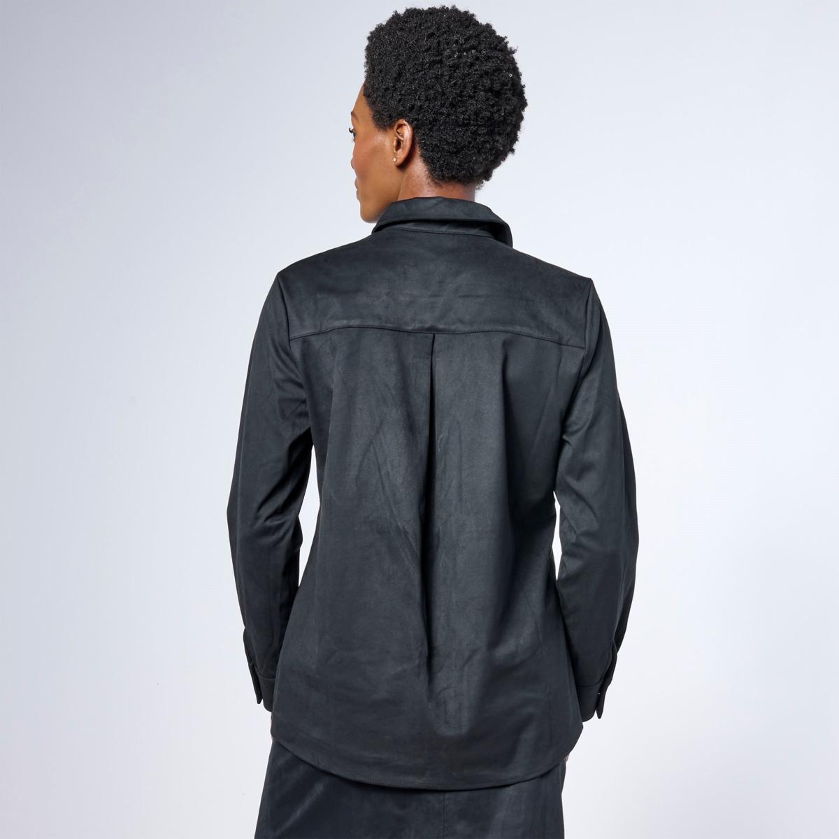 G by Giuliana Faux Suede Button-Down Shirt | HSN