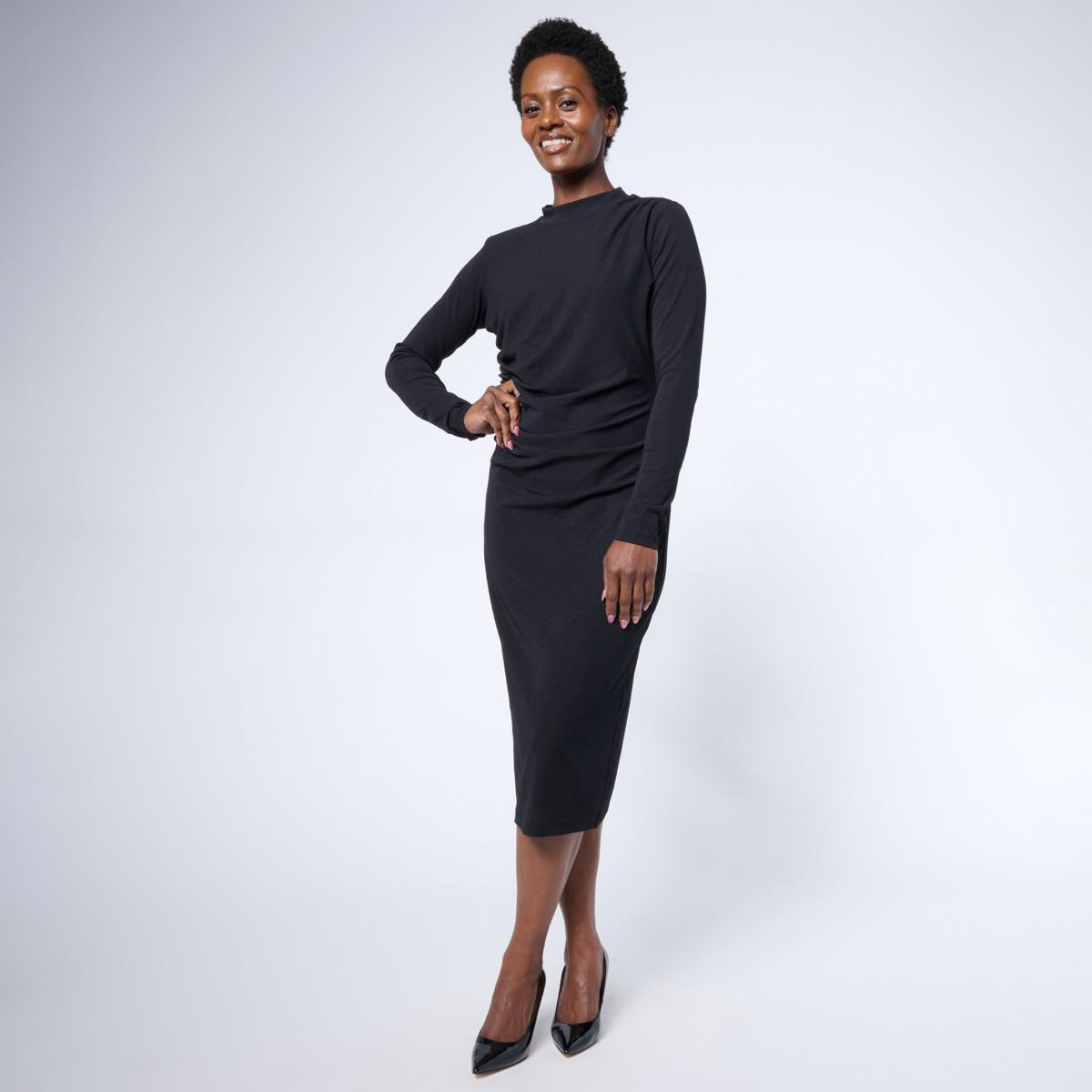 knee length dresses for ladies Avec Les Filles Long-Sleeve Cutout Velvet Maxi Dress main image 0