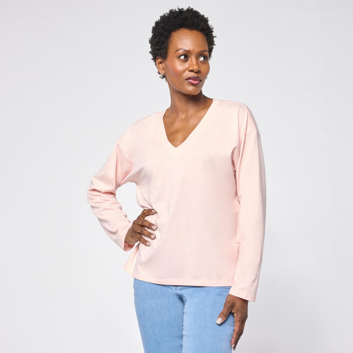 G by Giuliana Knit V-Neck Pullover with High Low Hem | HSN G by Giuliana Knit V-Neck Pullover with High Low Hem | HSN