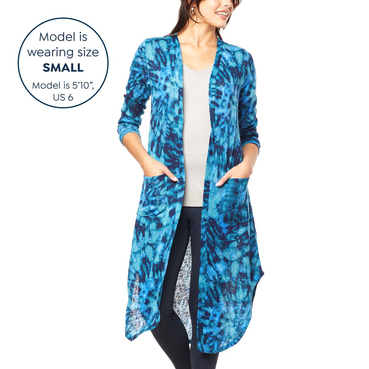 G by giuliana printed 2025 slub knit duster cardigan