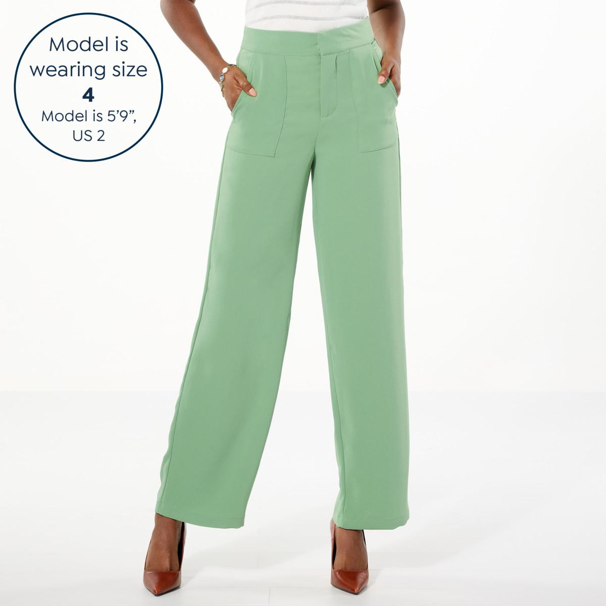 G by Giuliana Woven Crepe Wide-Leg Cargo Pant | HSN