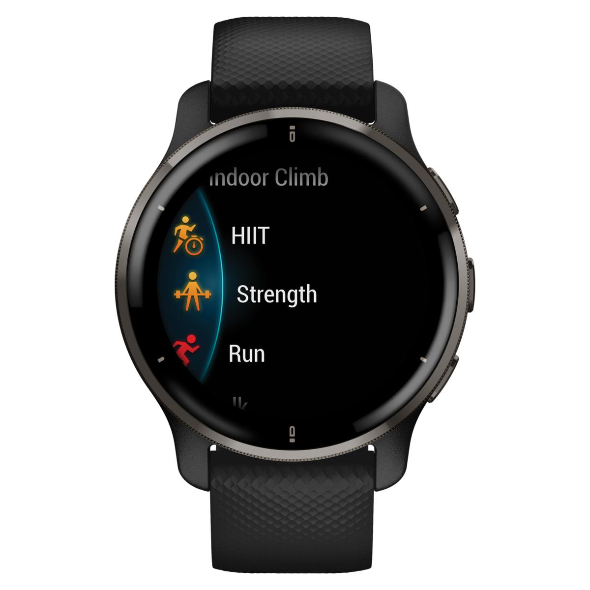 Garmin Venu 2 Plus with Silicone Band - Black Case with Slate