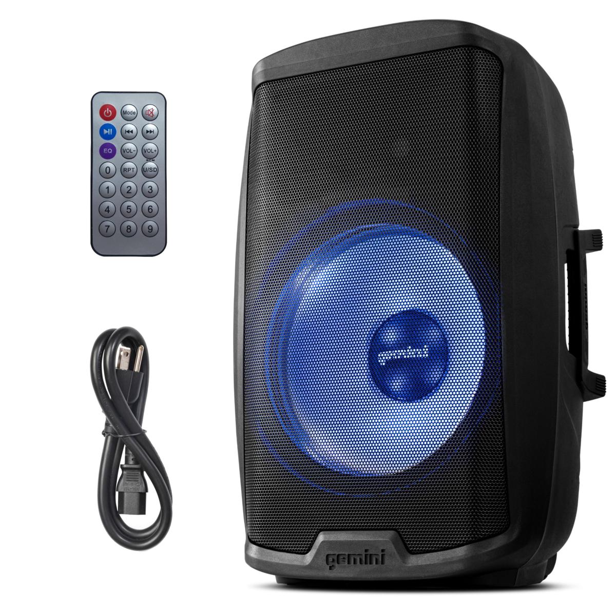 Gemini AS-2115BT-LT 15 Inch Active Multi-LED Bluetooth Loudspeaker
