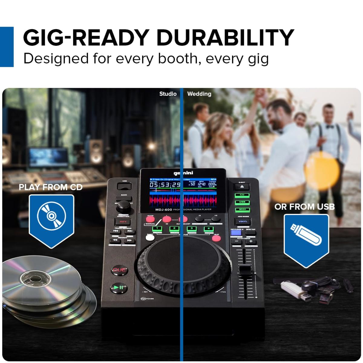 Gemini MDJ-600 Professional CD and USB Media Player | HSN
