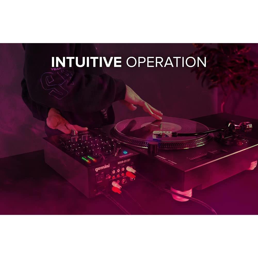 Gemini MXR-01BT 2-Channel Professional DJ Mixer with Bluetooth
