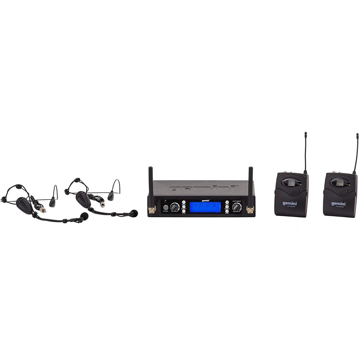 Gemini UHF-6200HL UHF Dual Headset Wireless Microphone System ...