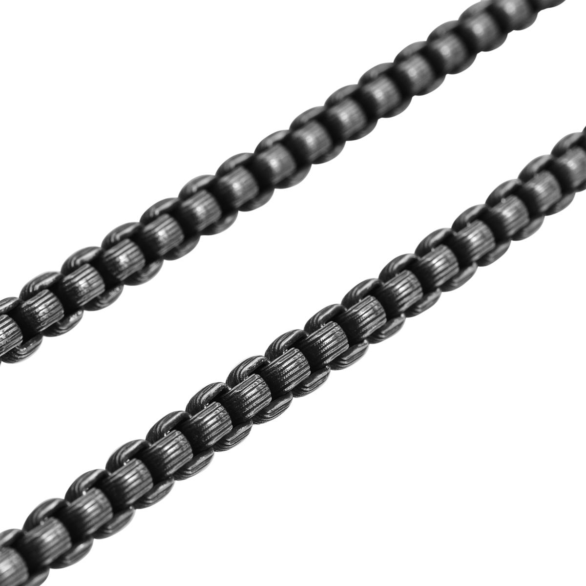 Stately Steel Men's 24 Stainless Steel Thick Box Chain Necklace - Black