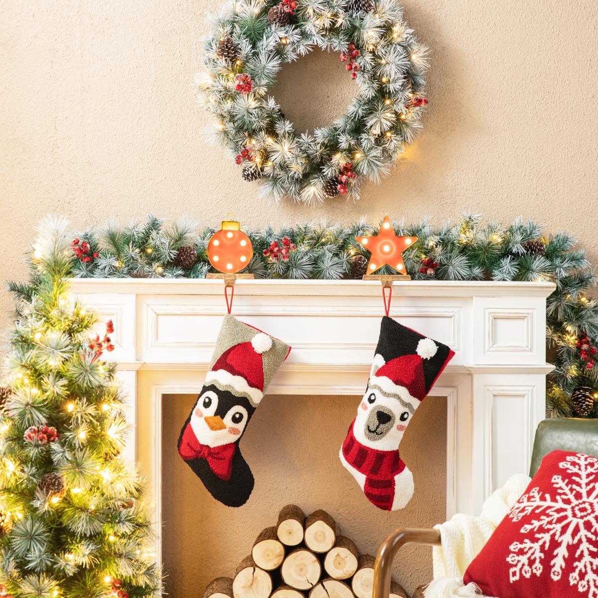  Penguin Personalized Knitted Christmas Stocking with