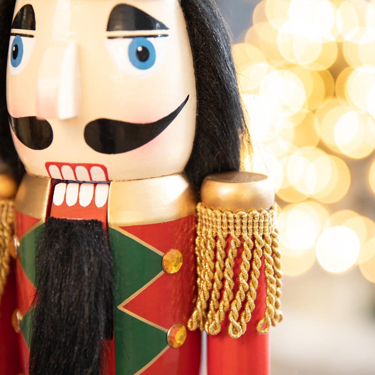 Glitzhome 54 Wooden Christmas Glitter King Nutcracker - 22187800