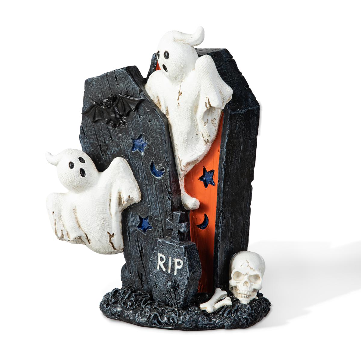 Glitzhome 9.75'' Halloween Polyresin Ghost Gravestone Table Decor ...