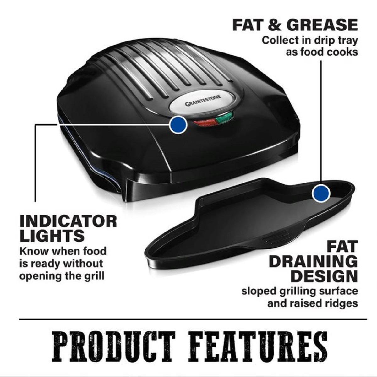 Granitestone Sandwich Maker, Toaster & Electric Panini Grill with Ultra  Nonstick Mineral Surface & Reviews