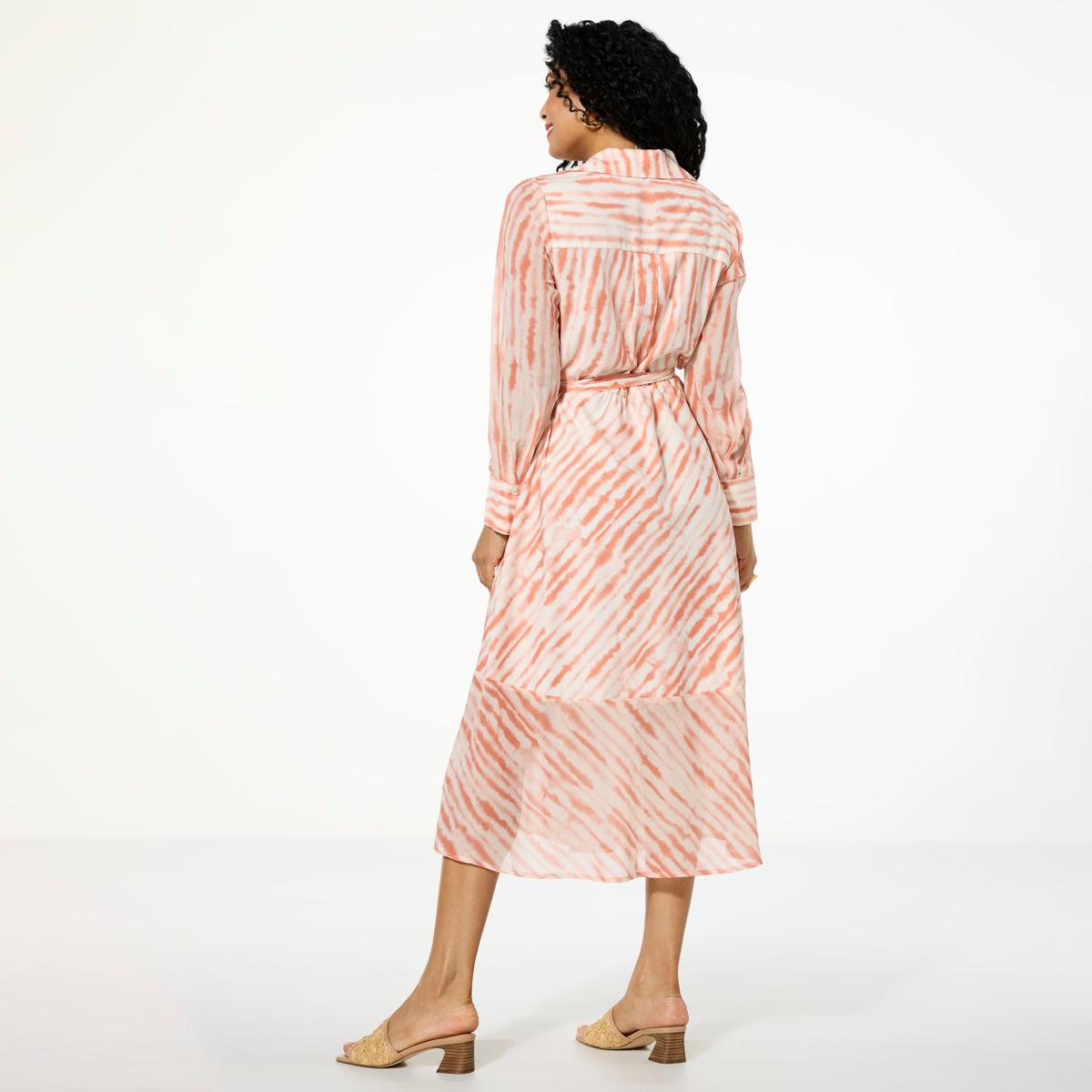 GREY by Jhoan Sebastian GREY Tie Dye Satin Crepe Shirtdress - Orange - Size 2X GREY by Jhoan Sebastian GREY Tie Dye Satin Crepe Shirtdress - Orange - Size 2X