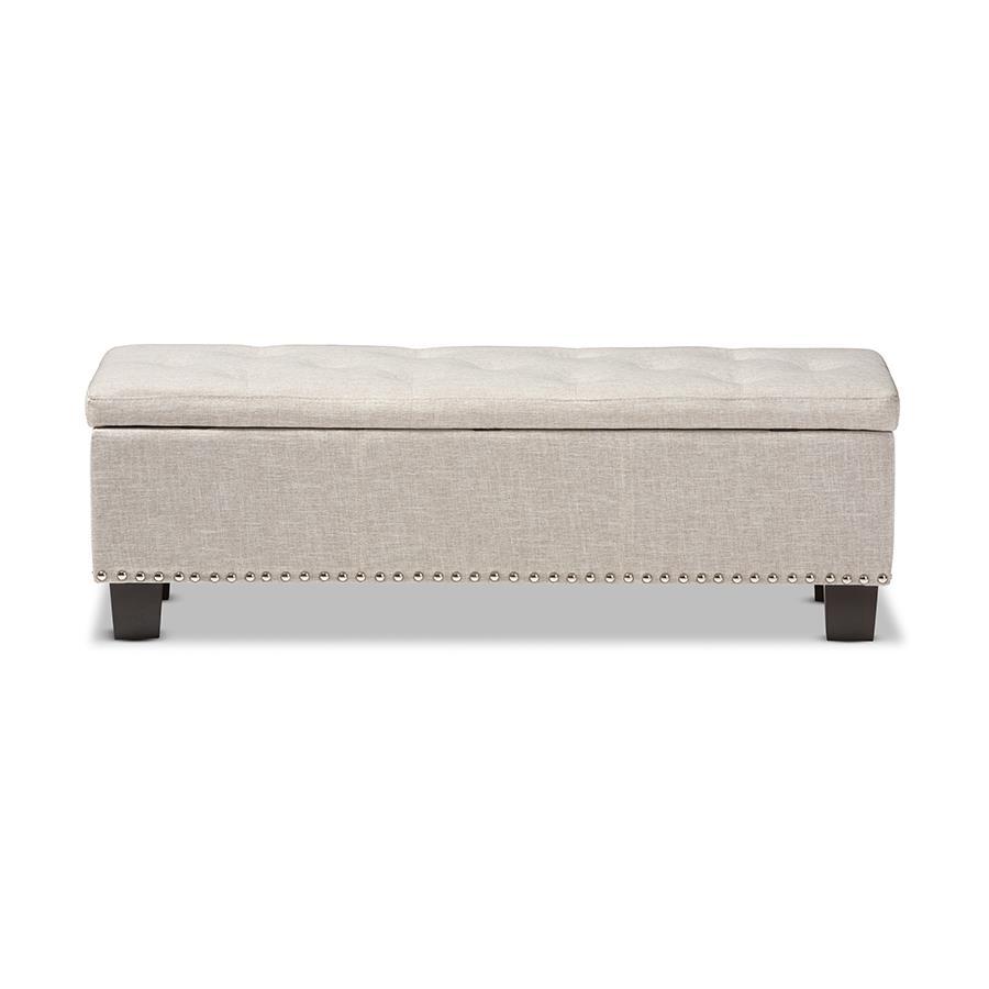 Hannah Fabric Upholstered Button Tufting Storage Ottoman Bench