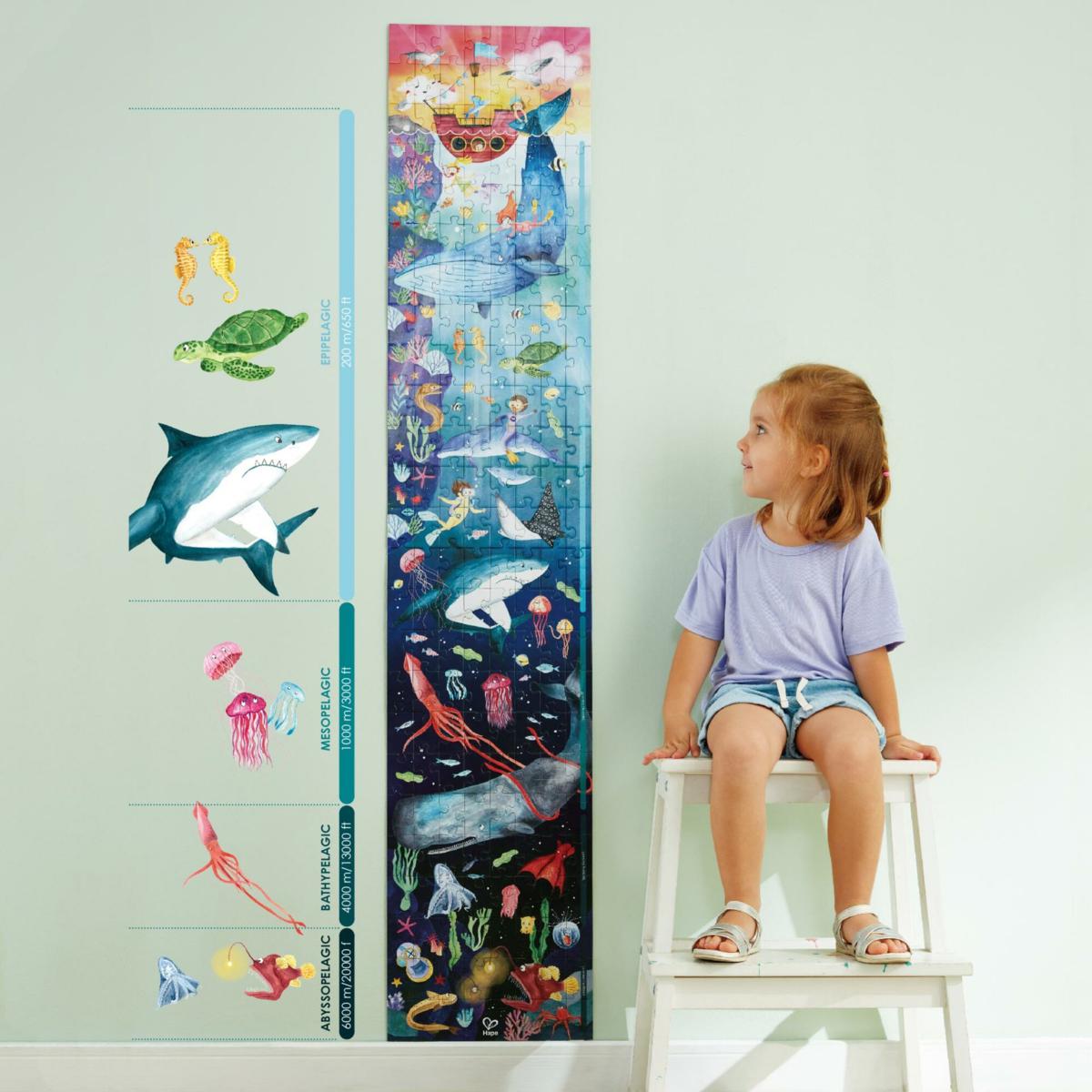 Hape Giant Glow-In-The-Dark Puzzle Ocean Life, 200 Pieces | HSN