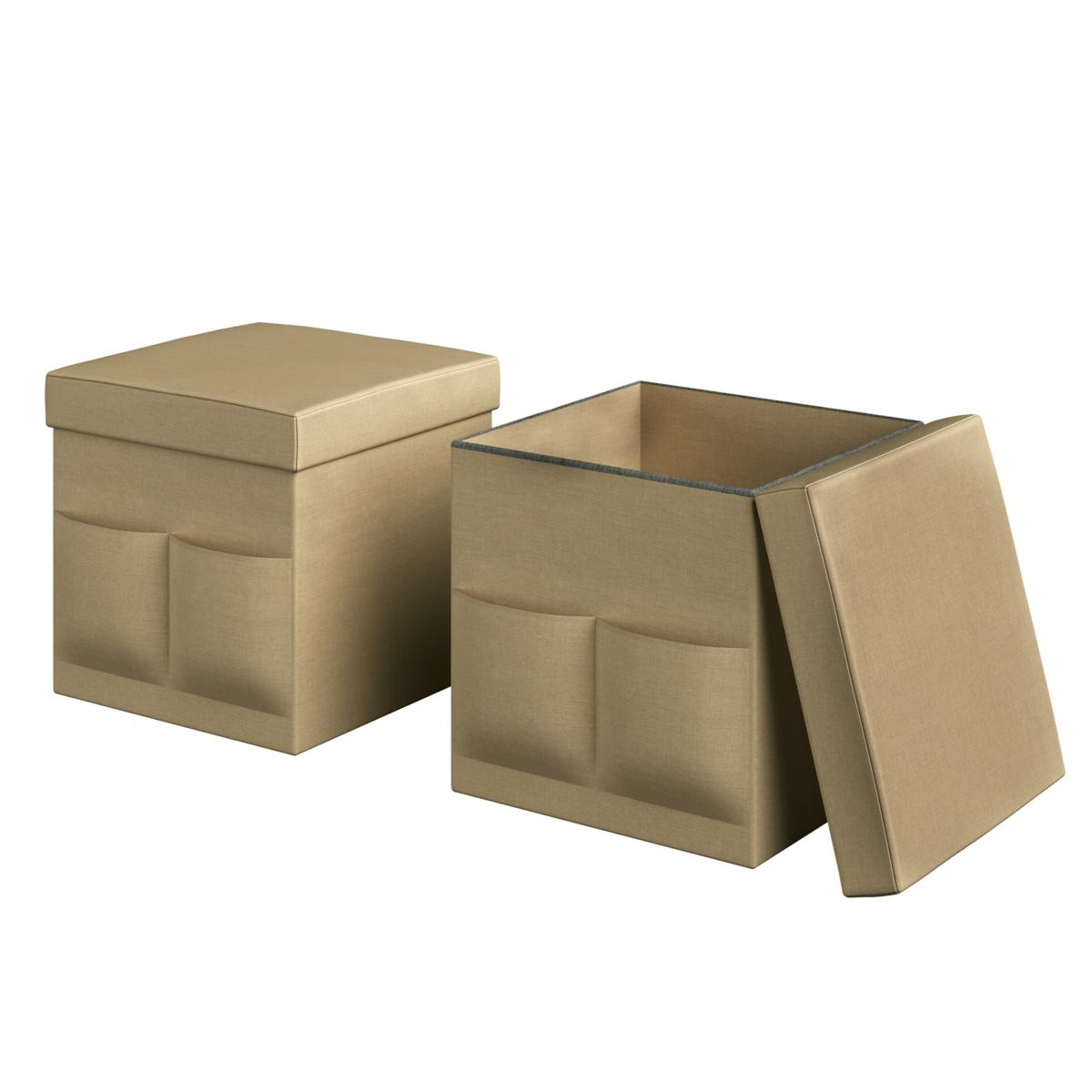 Hastings Home 8-Piece Set of Storage Cubes Beige