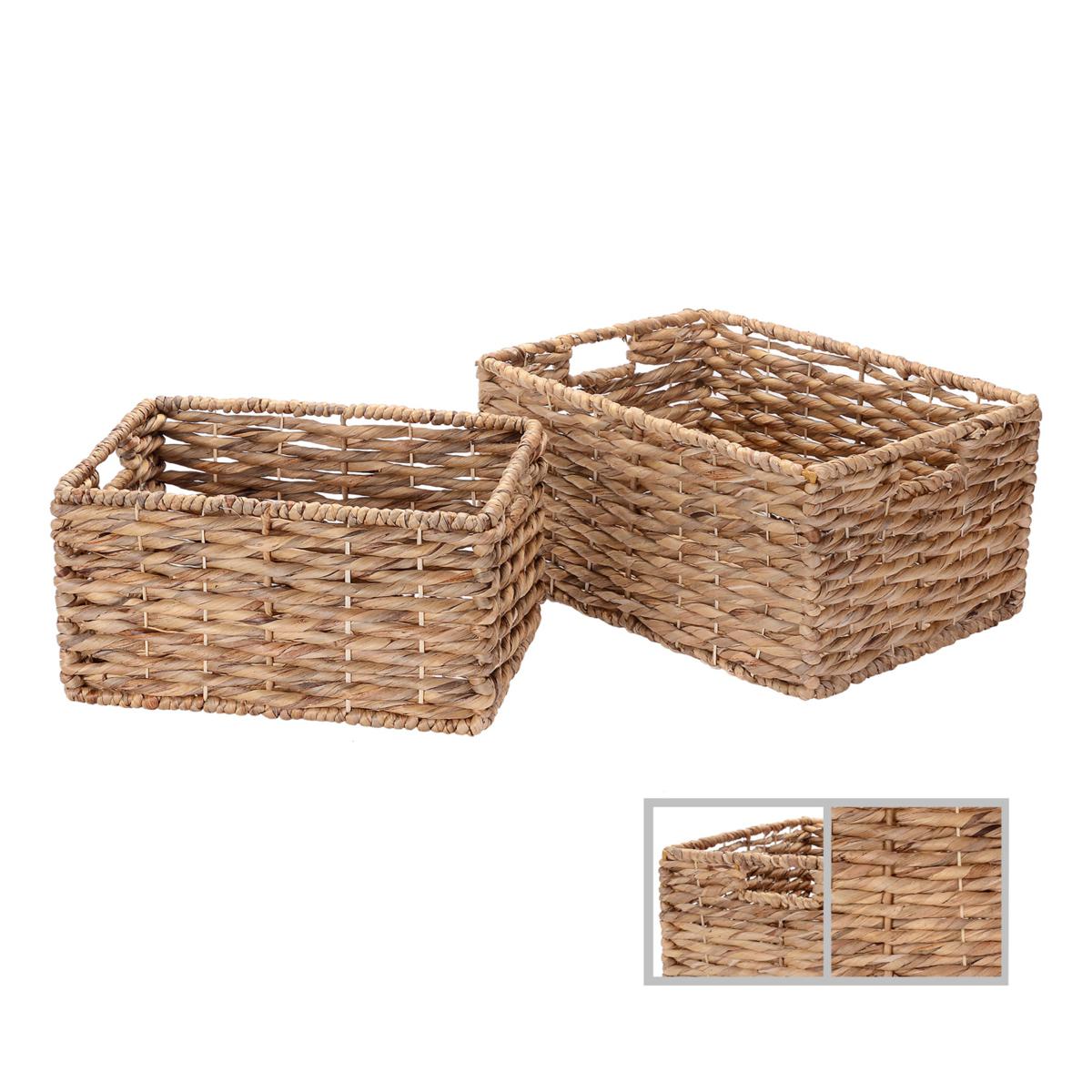 2X Small Wicker Baskets For Organizing Bathroom, Hyacinth Baskets