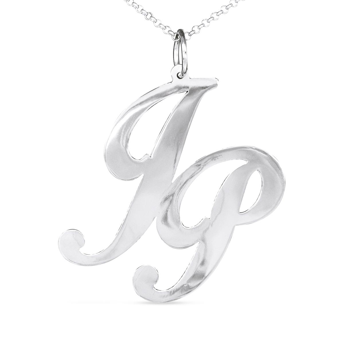 Custom Off Set Initial Letter Necklace in Sterling Silver – Elite Fine  Jewelers