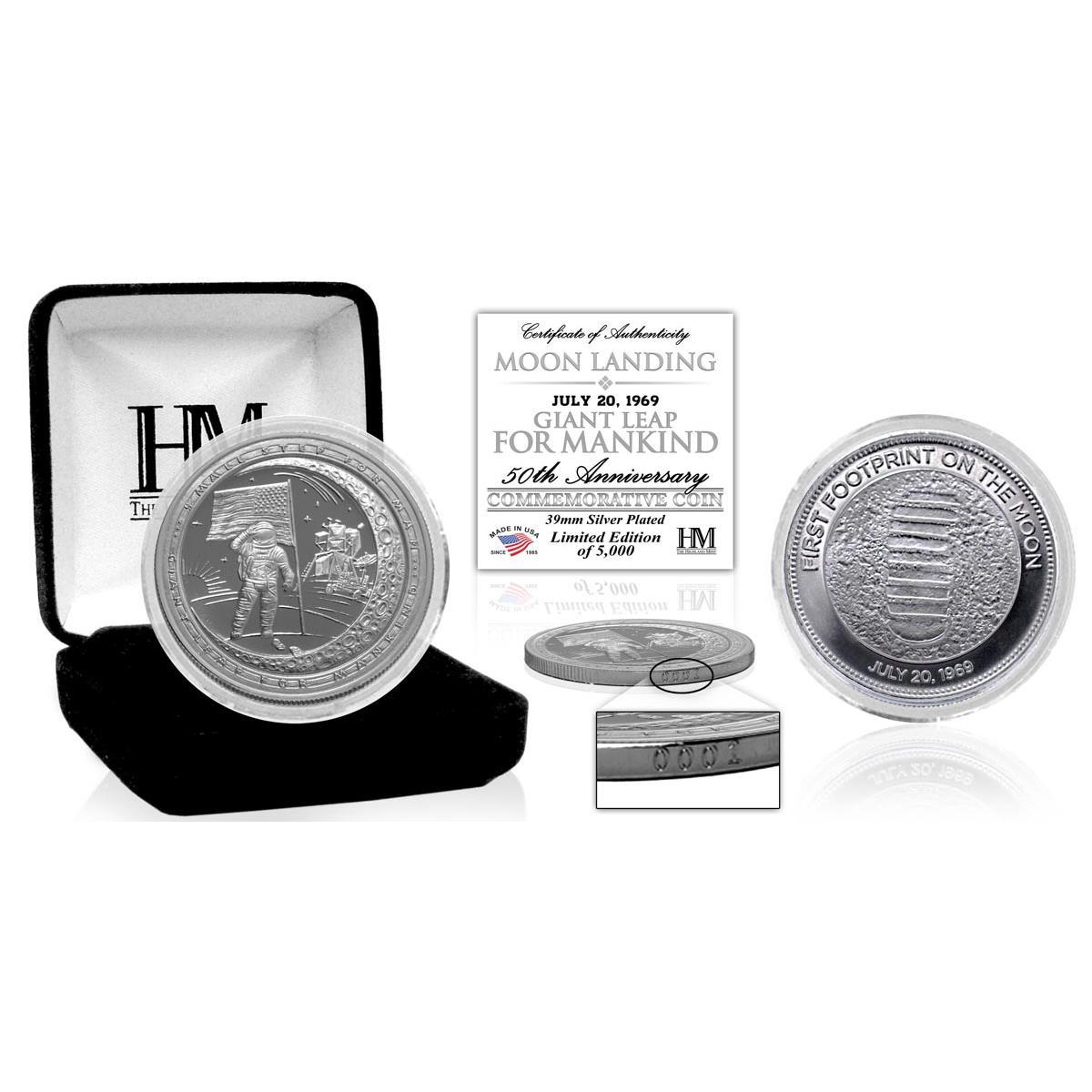 Highland Mint Moon Landing "Giant Leap for Mankind" Silver Mint Coin