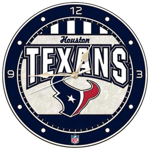Houston Texans 12'' ArtGlass Wall Clock 21648894 HSN