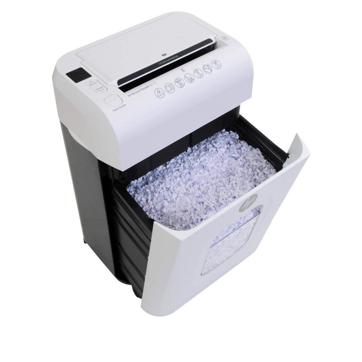 HP QF100 Autofeed 100-Sheet Microcut Shredder with Drop Bin