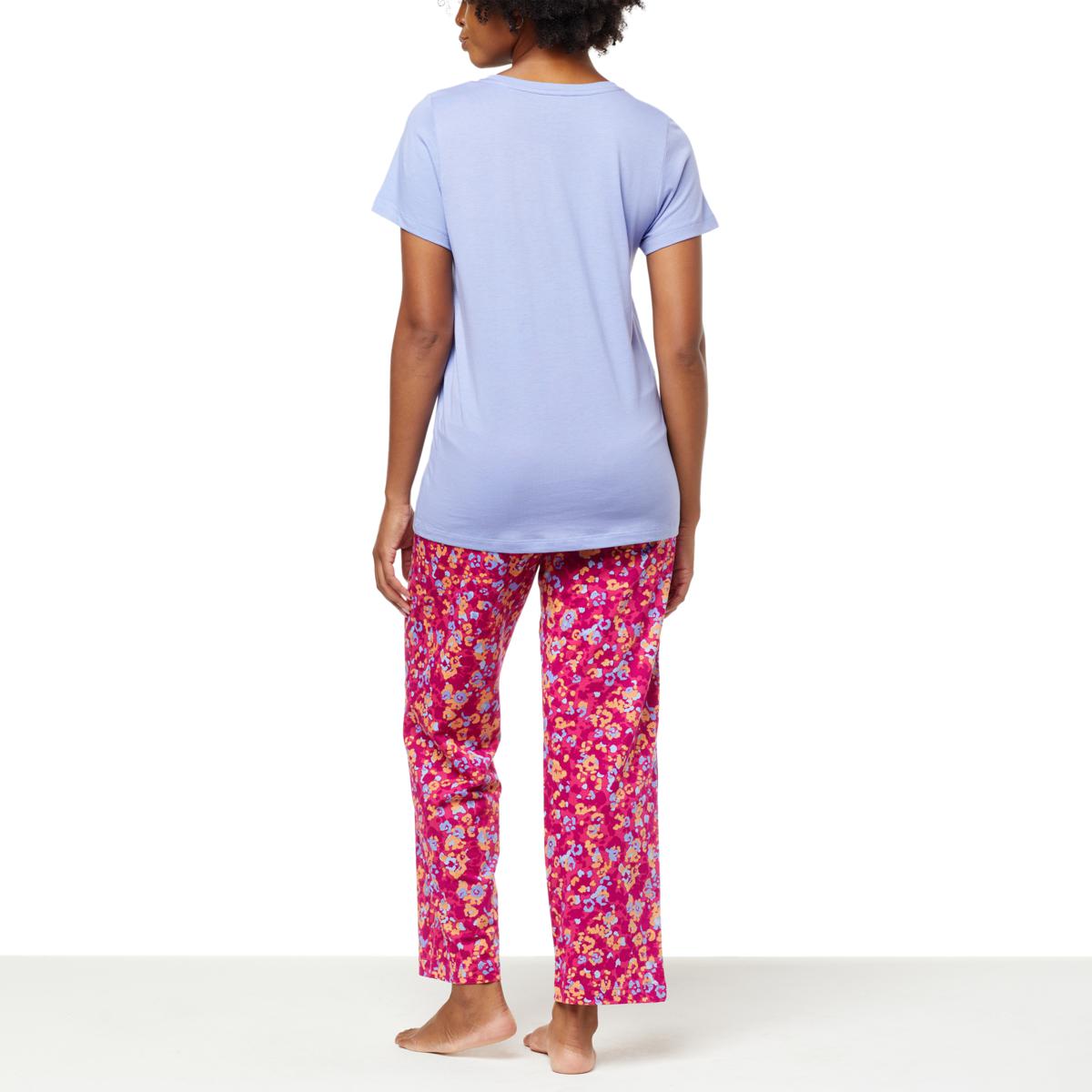 HUE Scoop Neck Tee and Pant Pajamas 20382608 HSN