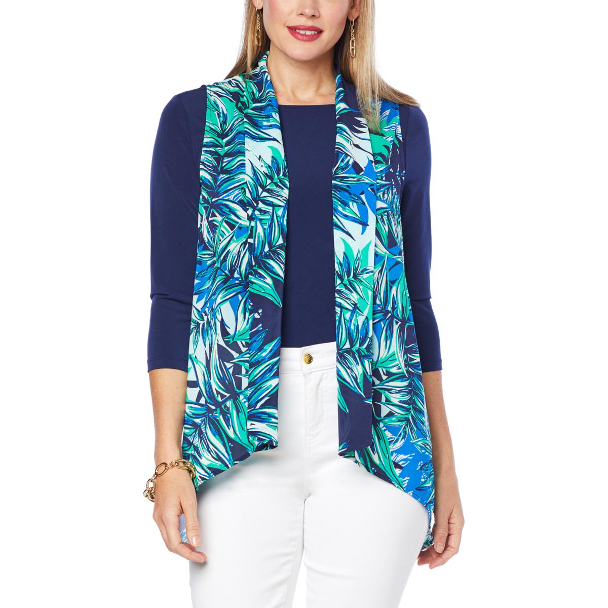 IMAN 2-Way Printed Scarf Vest