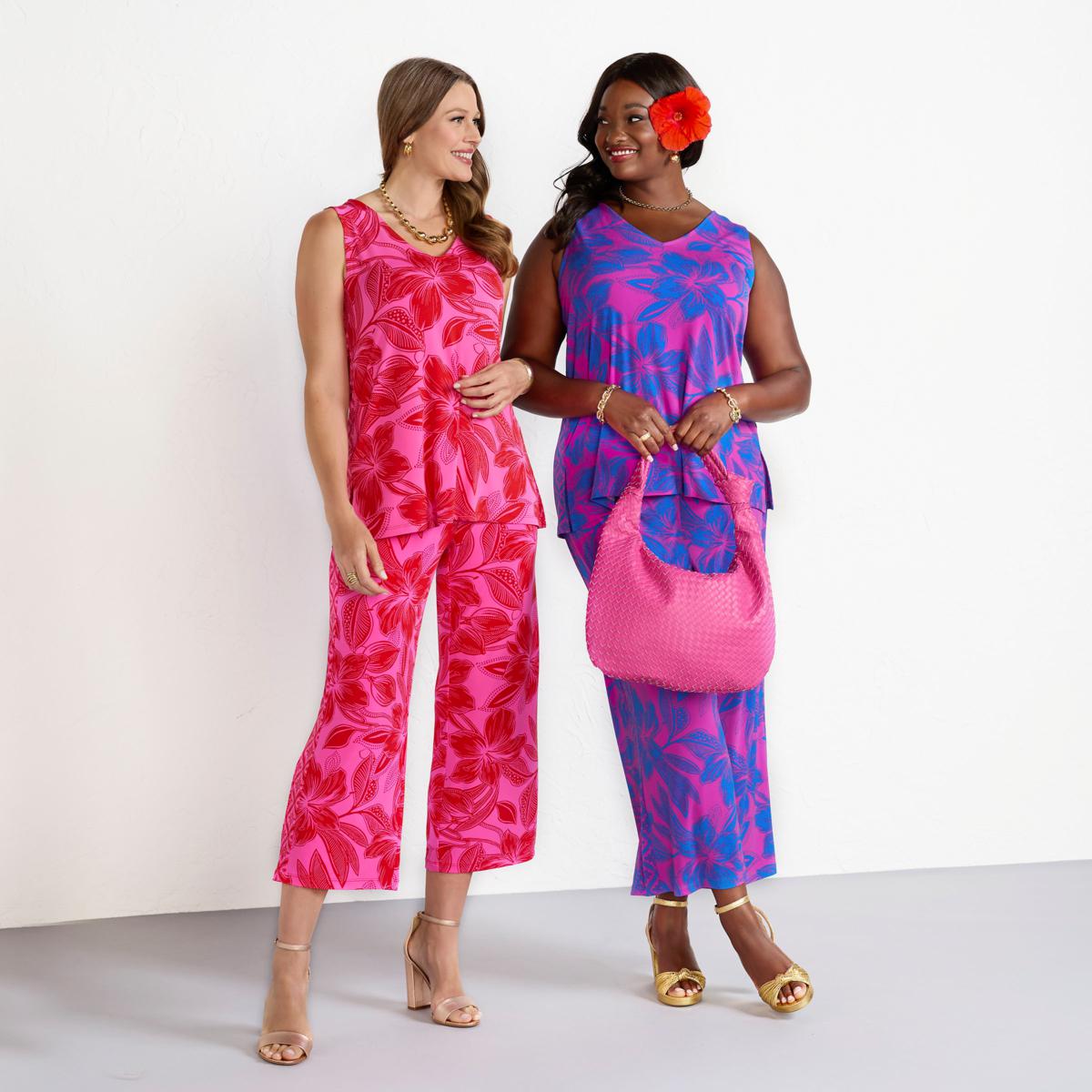 IMAN Global Chic 2-piece Runway Jersey Knit Tank & Crop Pant