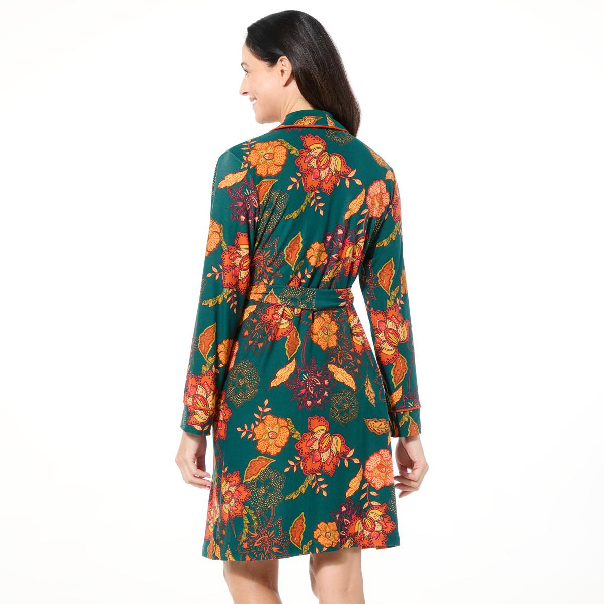 IMAN Global Chic Buttery Soft Knit Robe with Piping Detail