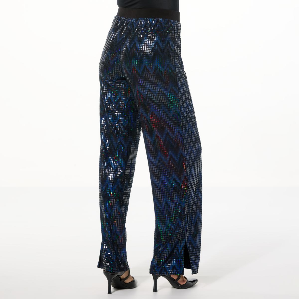 IMAN Global Chic Knit Sequin Pull-On Pant - 23311289 | HSN