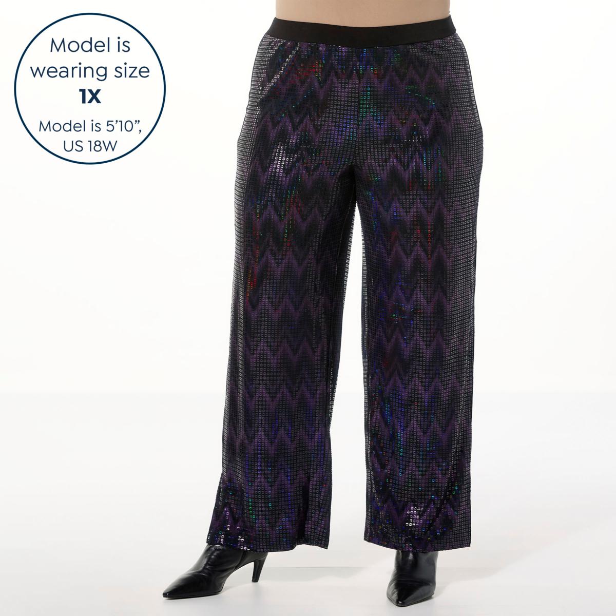 IMAN Global Chic Knit Sequin Pull-On Pant - 23311289 | HSN