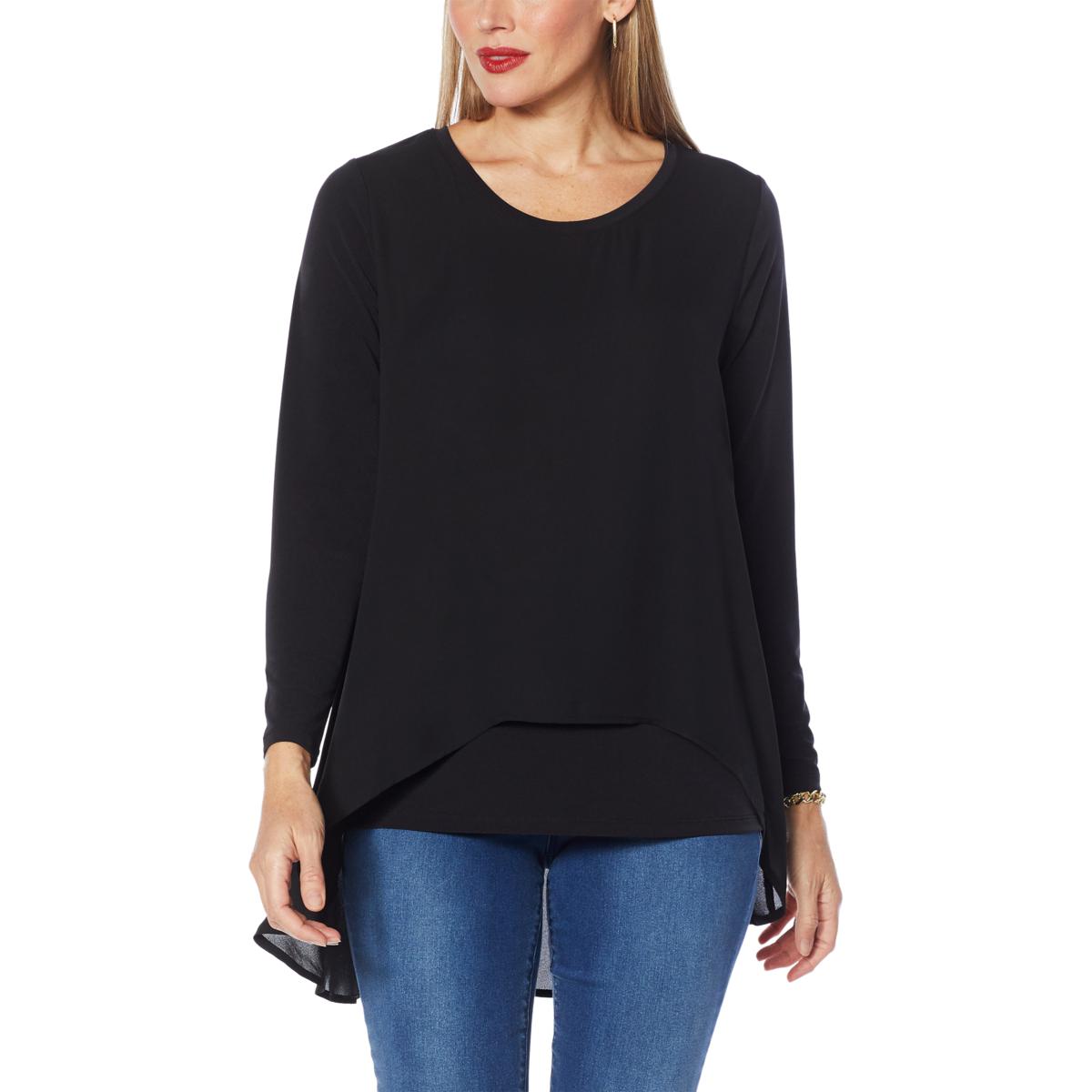 IMAN Global Chic Mixed Media Top