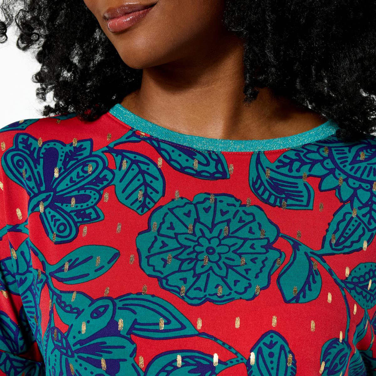 IMAN Global Chic Printed Mixed Media Top | HSN