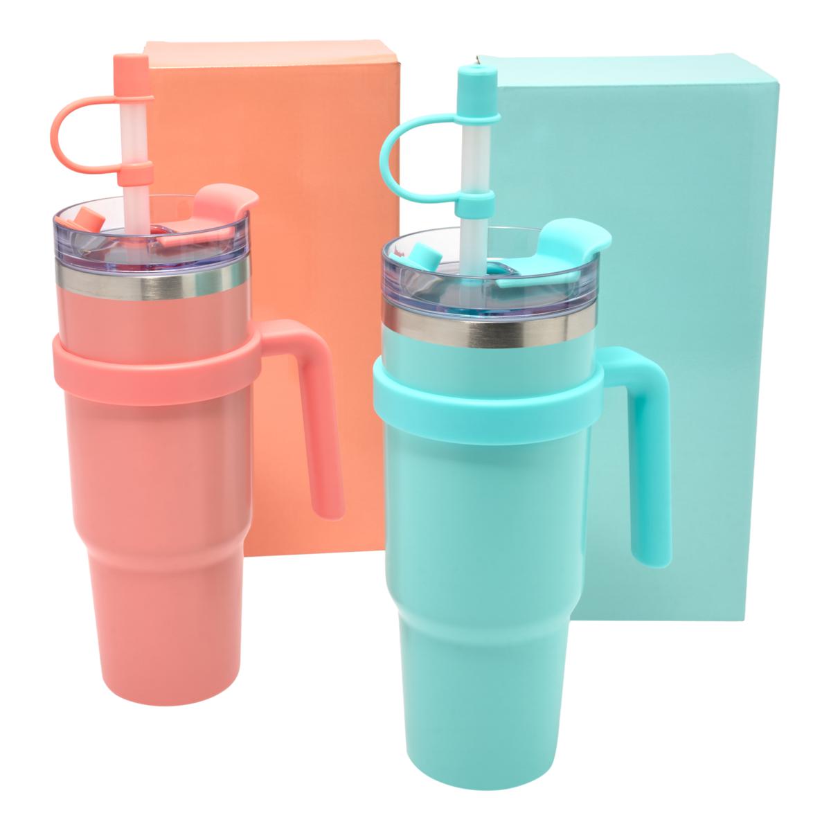 Improvements 2-pack 40 oz. Insulated Tumblers with Removable Handles | HSN