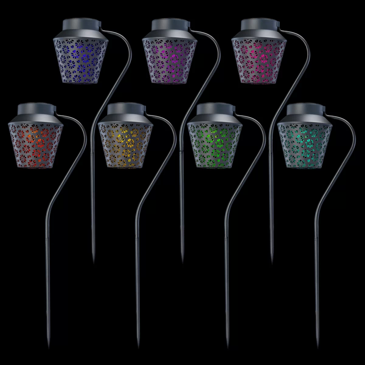 Improvements Solar Metal Lantern Stakes - Set of 2 - 21654003 | HSN