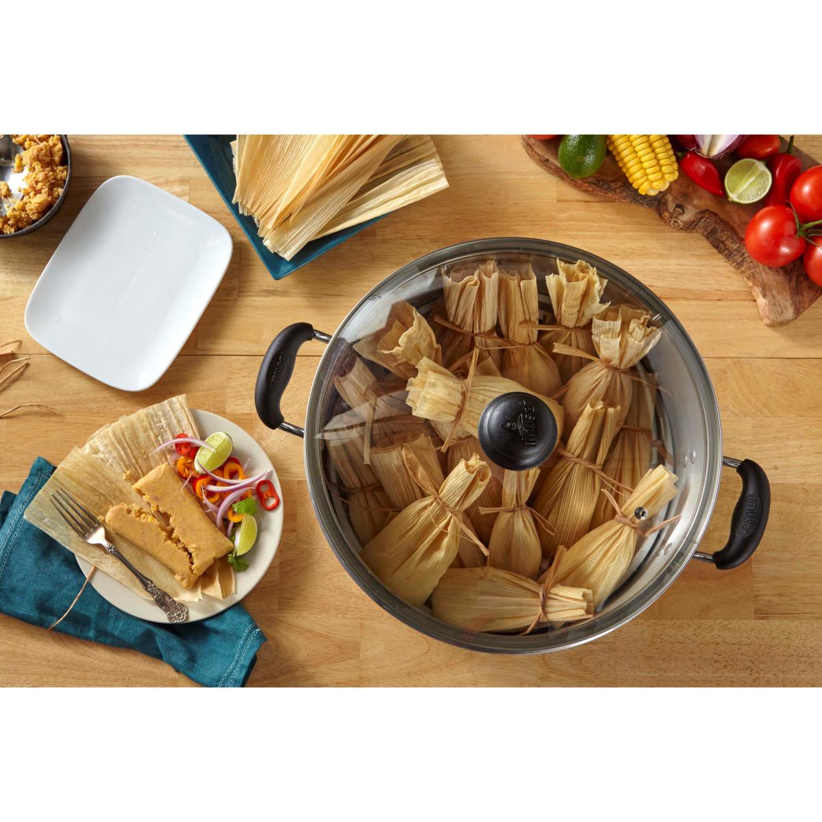 Stock-Pot 16 Qt Aluminum Steam-Pot with Steamer Rack Tamales Heavy