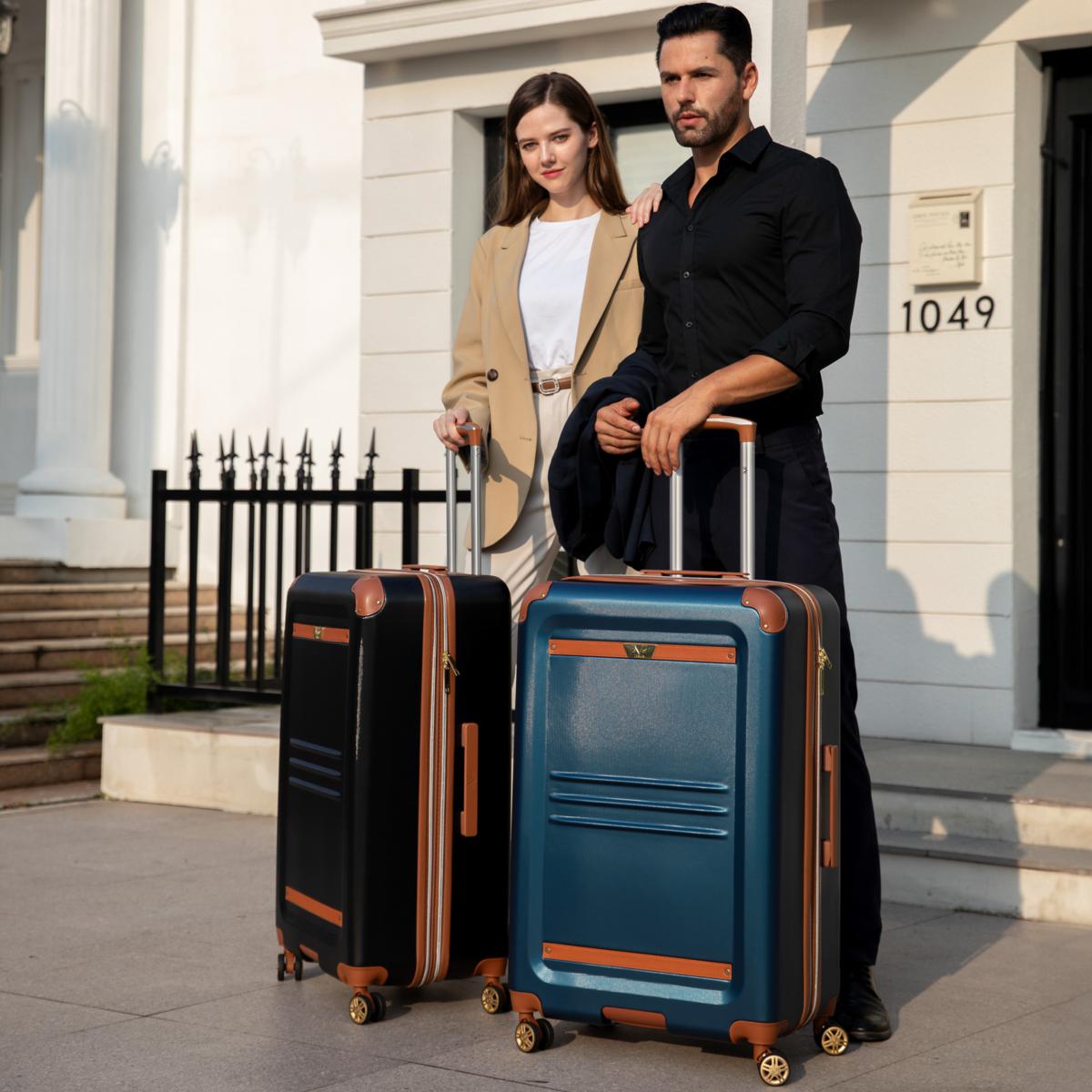 ITALIA Vintage 3 Piece Expandable Retro Luggage Set | HSN