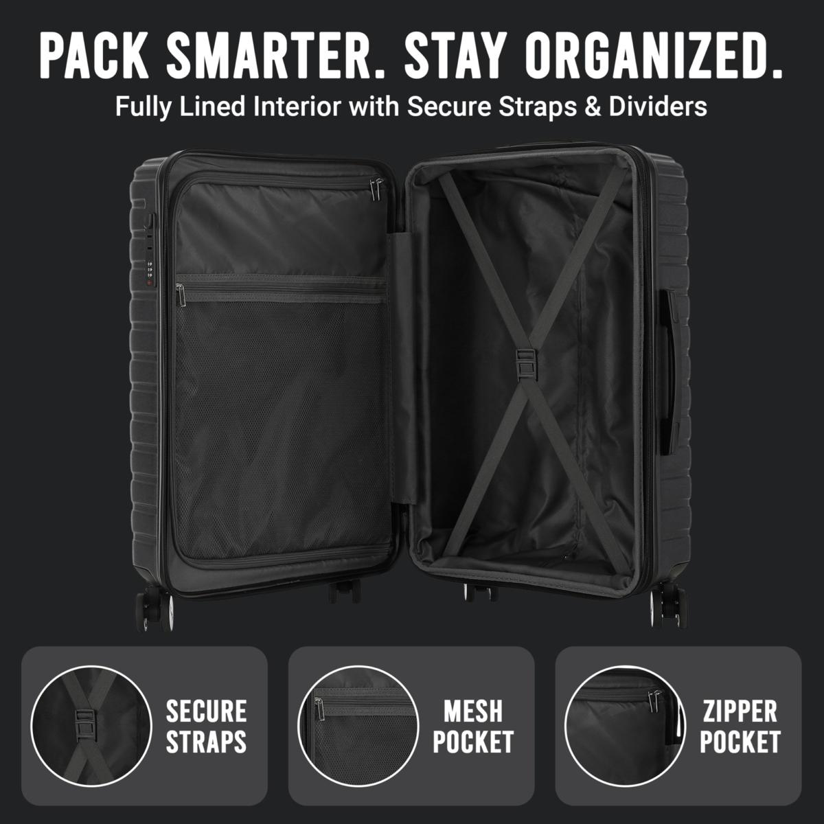 Izod Phantom 3-Piece Hard Shell Spinner Luggage Set | HSN
