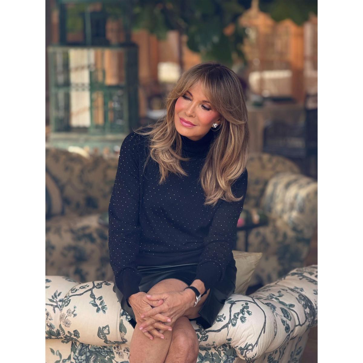 Jaclyn Smith All-Over Rhinestone Turtleneck Sweater | HSN