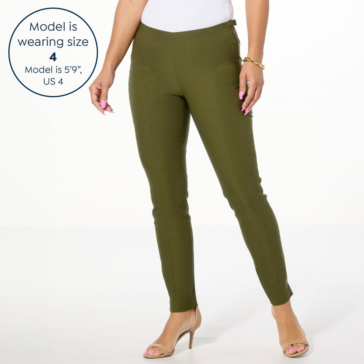 Jaclyn Smith Tech Stretch Side Entry Slim Pull-On Pant | HSN
