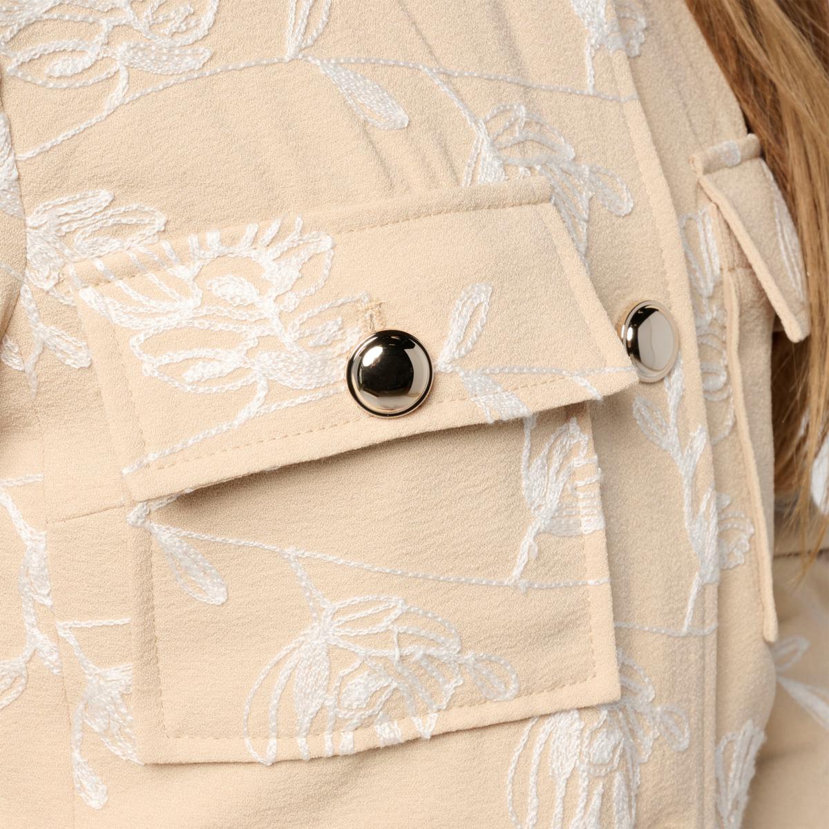 Jaclyn Smith Woven Floral-Embroidered Buttoned Jacket | HSN