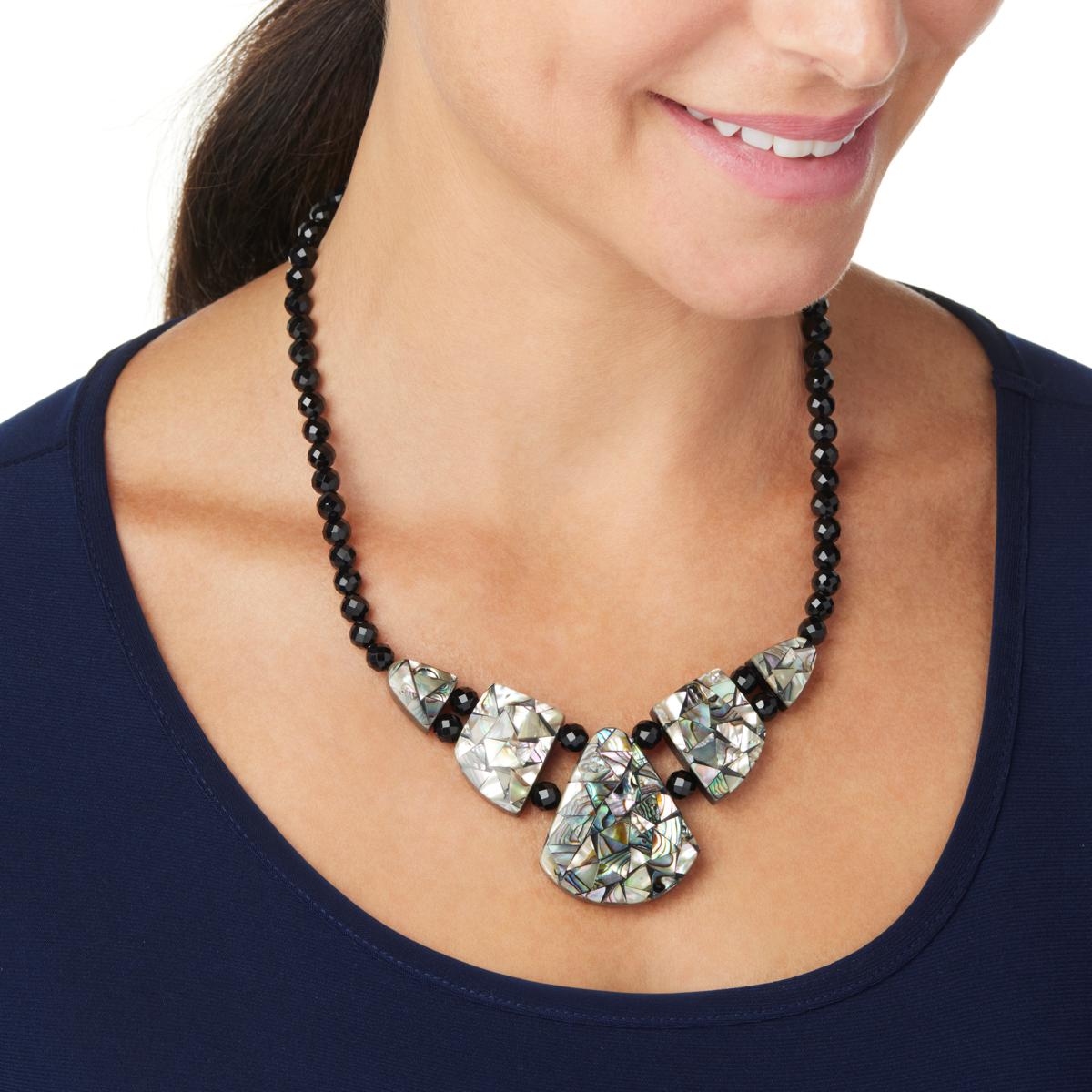 Black Peacock Pearl and Hematite Adjustable Knotted Leather Necklace f –  Sonoran Sky Jewelry