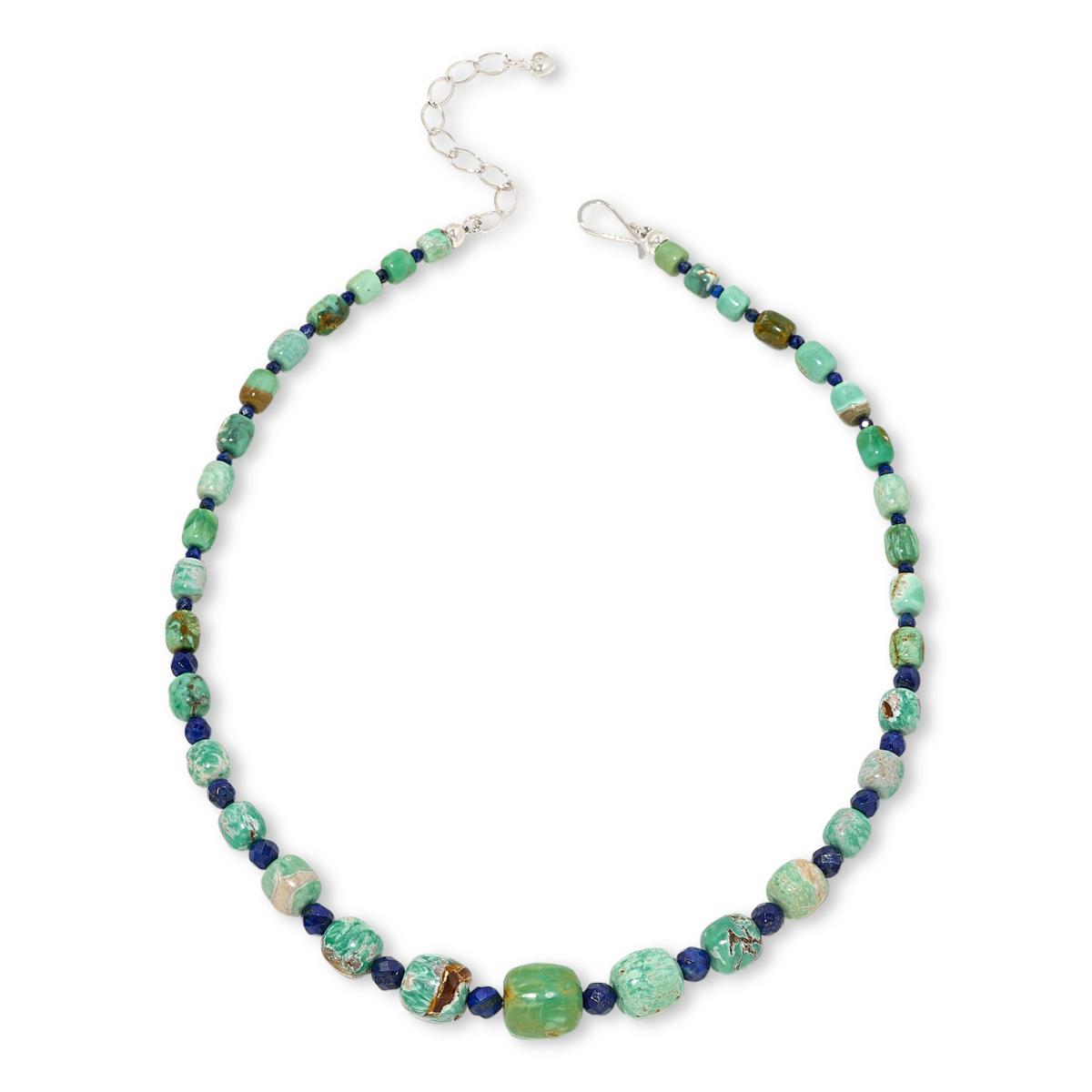 Jay King Australian Green Variscite and Lapis Bead 18-1/2