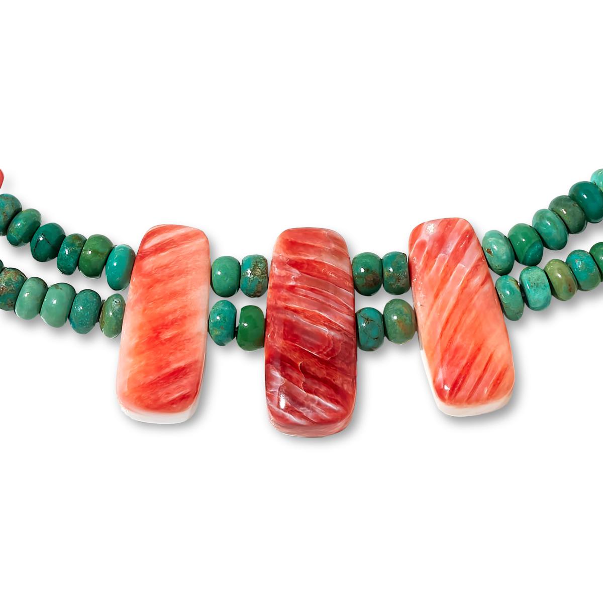 アクセサリー MiRuKu. Jay King Azure Peaks Turquoise and Spiny Oyster Shell Necklace | HSN