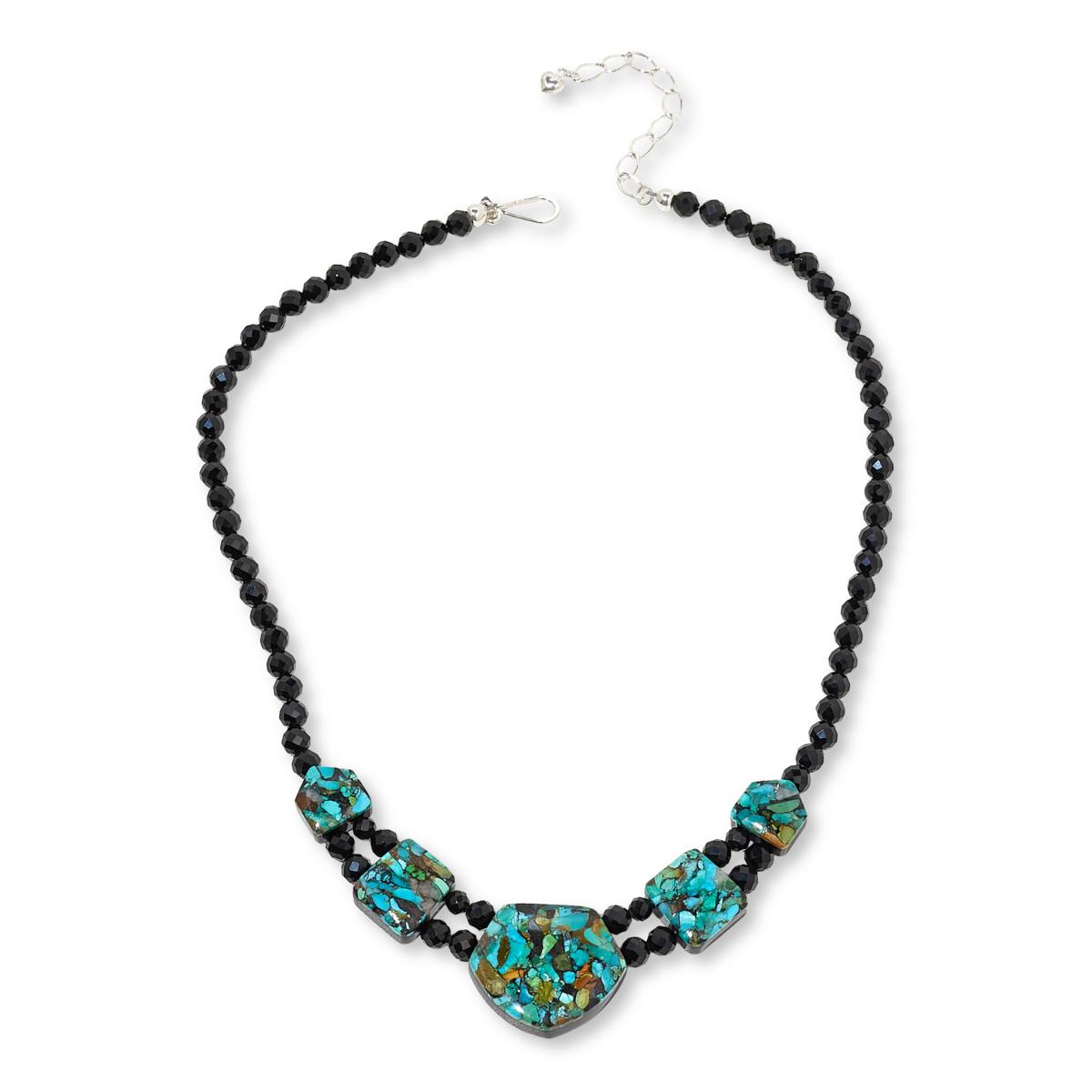 Jay King Hubei Turquoise and Black Chalcedony Reversible Necklace ...