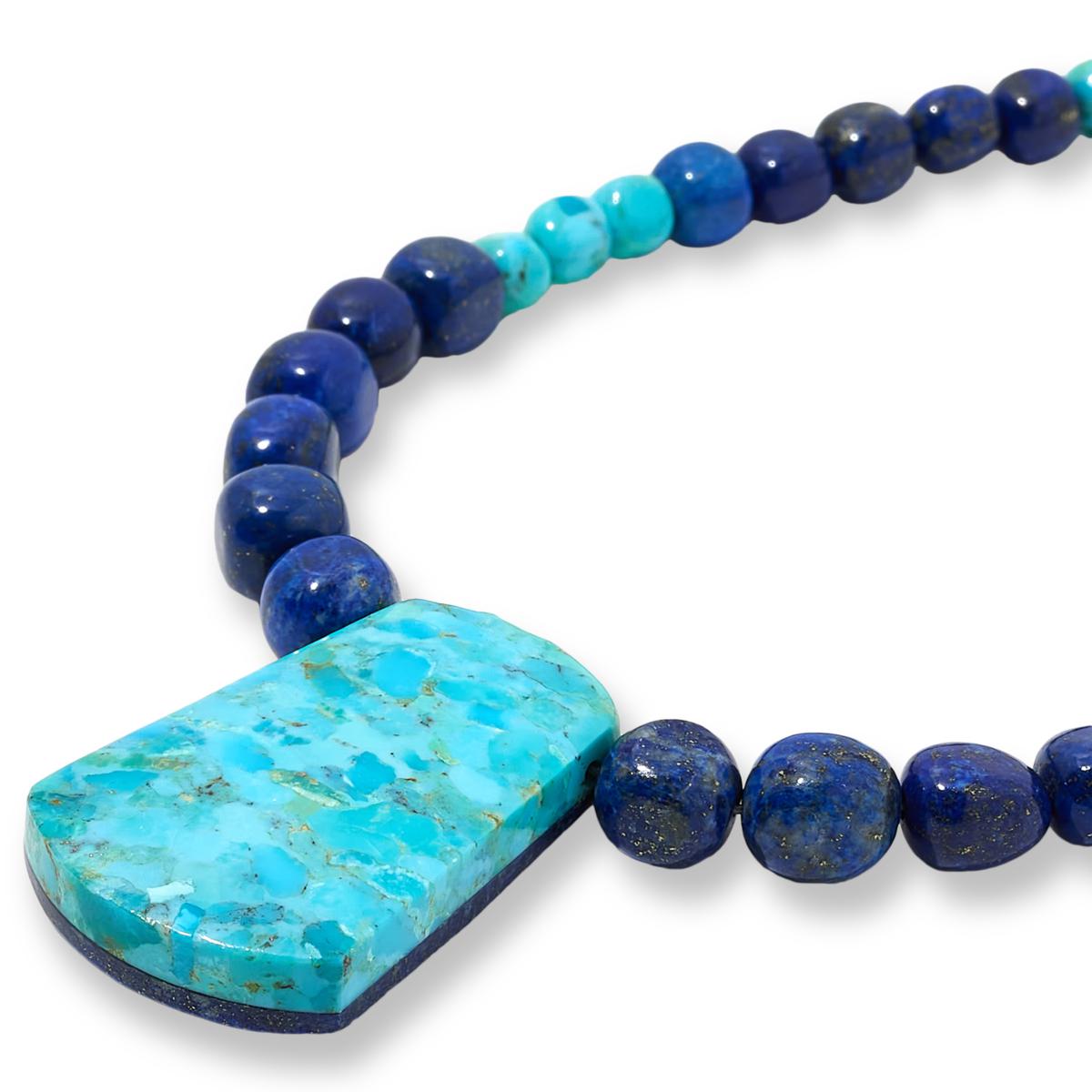 Jay King Lapis and Azure Peaks Turquoise Reversible 18-1/4