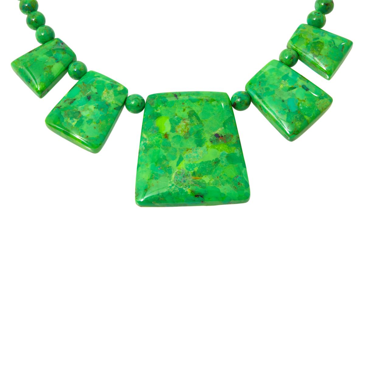 Lime green beaded on sale necklace